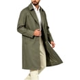 thumbnail image 3 of NOLVAREN Men's Long Trench Coat, Water-Repellent Button Front Jacket with Peak Lapel, Lining and Exterior Pockets for Casual and Work Wear S - 3XL, 3 of 8