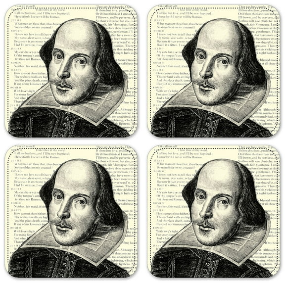 Vinyl Drink Coasters - Set of 4 - Shakespeare