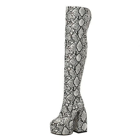 

Boots Women Water Proof Platform Super High Heels Fall Winter Over Knee Booties