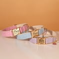 thumbnail image 6 of Pet Artist Fancy Sequin Personalized Dog Collars Custom Pet Puppy Cat Name Engraved ID Tag Gold Buckle with Cute Flower Pendent, 6 of 10