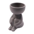 thumbnail image 1 of Jarrón de cuerpo , decoración de cerámica con estatua , manualidades de escritorio, decoración del hogar, para bodega, librer Gris 6x6x9.2cm Baoblaze  Macetas De Plantas Suculentas, 1 of 7