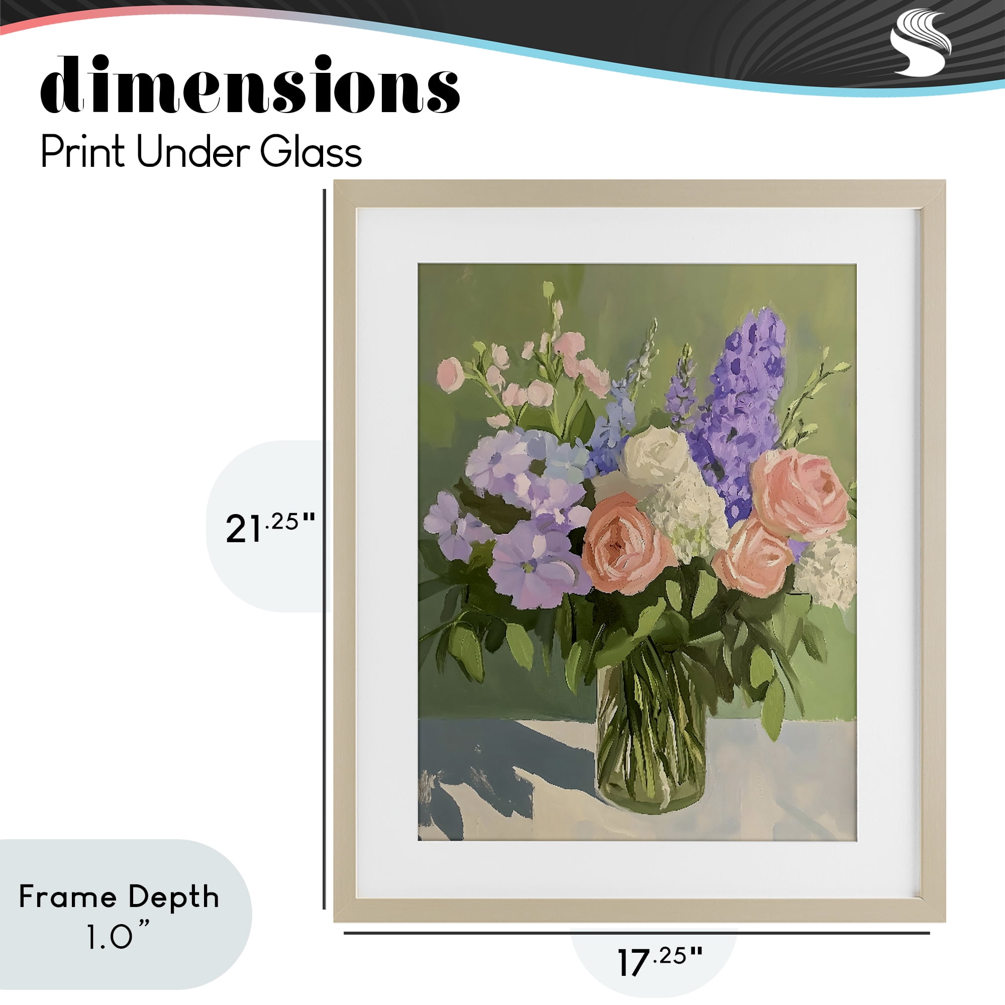 Stupell Industries Mixed Roses & Lilacs Bouquet Birch Framed Print Under Glass, design by The Prints Vibe