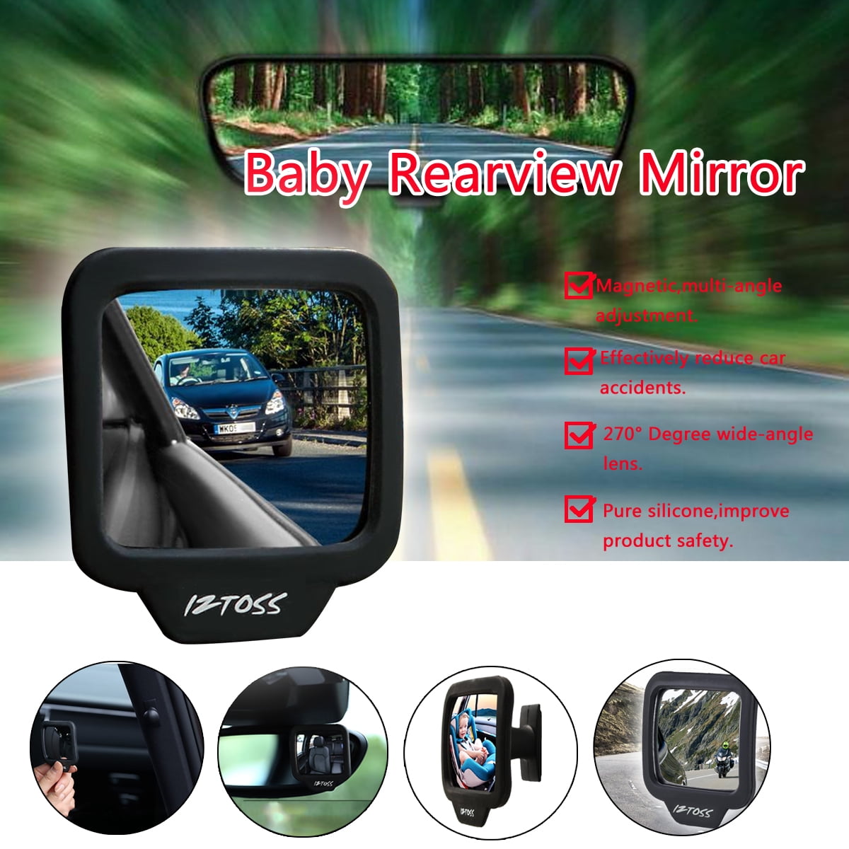 2pcs Baby Car Seat Rear View Mirror Facing Back Infant Kids Child Toddler Safety