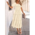 thumbnail image 3 of Vestido Midi PRETTYGARDEN Mujer Verano 2025 Floral Beige, 3 of 6