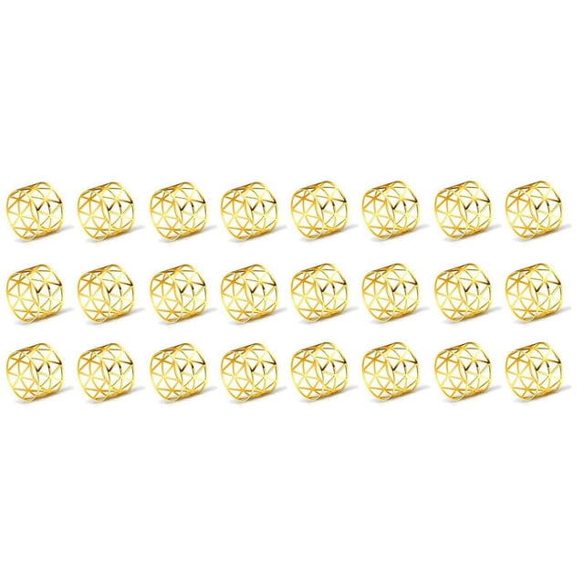 24 Piezas de Servilletero Redondo de Malla para Servilleteros, Juego de Mesa Adecuado para Ocasiones Informales O Formales Y Bodas (Dorado)