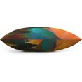 thumbnail image 3 of Forest Trees Painting Throw Pillow Case Square Cushion Cover Home Decorative Sofa Armchair Bedroom Livingroom Standard Mountain Forest Sunrise Sunset Pillowcase 18 X 18 Inch, 3 of 6