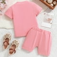 thumbnail image 5 of Zanarzt Toddler Boy Shorts Set Toddler Boy Outfits Shorts Sleeve Summer Beach T Shirts Shorts Clothing Set Pink,4-5 Years, 5 of 8