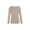 thumbnail image 3 of Opperiaya Women Spring T-Shirt Solid Color Henley Neck Long Sleeve Pullover, 3 of 9