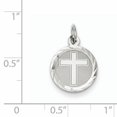 thumbnail image 2 of Sterling Silver Rhodium-Plated Cross Disc Charm (20 X 12) Made In United States qc2410, 2 of 2