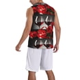 thumbnail image 5 of Easygdp Red Wine Rose Men's Mesh Basketball Jersey Quick Drying Sleeveless Shirts Fitted Muscle Tank Tops Sport Round Neck T-Shirt - XX-Large, 5 of 9