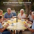 thumbnail image 3 of Round Outdoor Tablecloth with Umbrella Hole and Zipper, Palm Leaves Yellow Tablecloth with Elastic Waterproof, Summer Botanical Coastal Tropical Patio Table Covers for 31" - 35" Picnic Pool Tables, 3 of 9