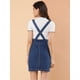 thumbnail image 5 of Vestido de Tirantes Allegra K Falda De Mezclilla Cintura Alta Botones Frontales Casual Para Mujer Azul XS, 5 of 6