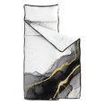 thumbnail image 2 of Black and Gold Marble Pattern Teens Toddler Nap Mat with Pillow, Sleeping Mat Bag for Preschool Daycare 50"x20", 2 of 6