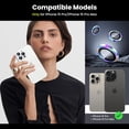 thumbnail image 2 of PINHEN for iPhone 15 Pro/iPhone 15 Pro Max Camera Lens Protector, 9H Tempered Glass Camera Cover Screen Protector, Metal Individual Ring for iPhone 15 Pro Max 6.7 inch iPhone 15Pro 6.1 inch, 2 of 7