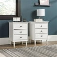 thumbnail image 2 of Pemberly Row Mid-Century Solid Wood Bedroom Nightstand in White (Set of 2), 2 of 6
