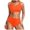 Orange, variant on HNMKIU Women's Removable Padding Tankini Two Piece Swimsuits High Waisted Print Set Swimsuits for Women Army Green,L