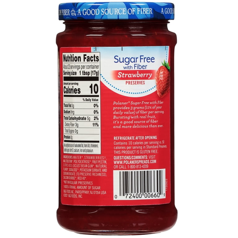 Sugar Free Raspberry Preserves Healthy Jam Alternative Polaner Sugar Free Raspberry Preserves With ...