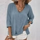 thumbnail image 2 of Vestidos Casuales Para Mujer, Blusas De Mujer De Moda Camisetas sueltas de verano con cuello redondo y manga corta para mujer, 2 of 6