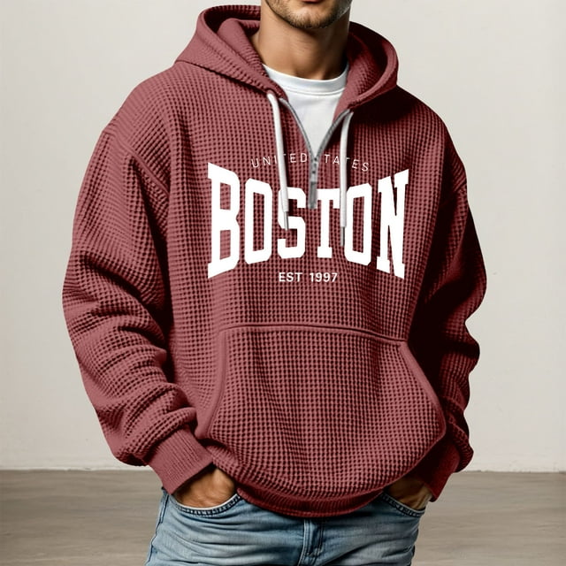 MHFRRA Sudadera con Capucha, Suave, Cómoda, Estilo Jersey para Uso Informal Al Aire Libre, Ligera, Deportiva, con Cremallera Rojo