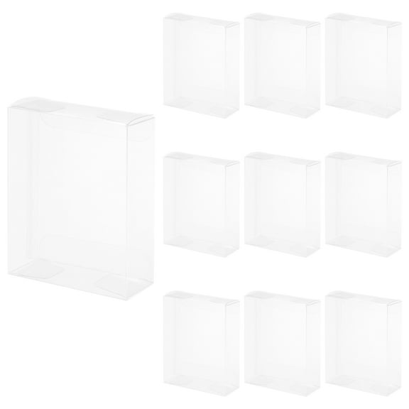 Uxcell 10 PCS Clear Gift 2.4"x1"x3.3" Transparent Candy Box Plastic Favor Boxes Packing