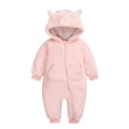 thumbnail image 2 of Body De Bebé, Mono De Canastilla Para Niños Pequeños, Ropa De Invierno Para Niñas Y Niños, Peleles Con Capucha Y Cremallera De Dibujos Animados Cálidos, Color Rosa Odeerbi LM103-3250, 2 of 5