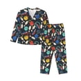 thumbnail image 1 of Balery Bowling Ball Conjunto de Pijama con Estampado para Mujer, Conjunto de Dos Piezas con Manga Larga, Ropa de Dormir Suave con Bolsillos, Pijamas Cómodos-Medium, 1 of 7