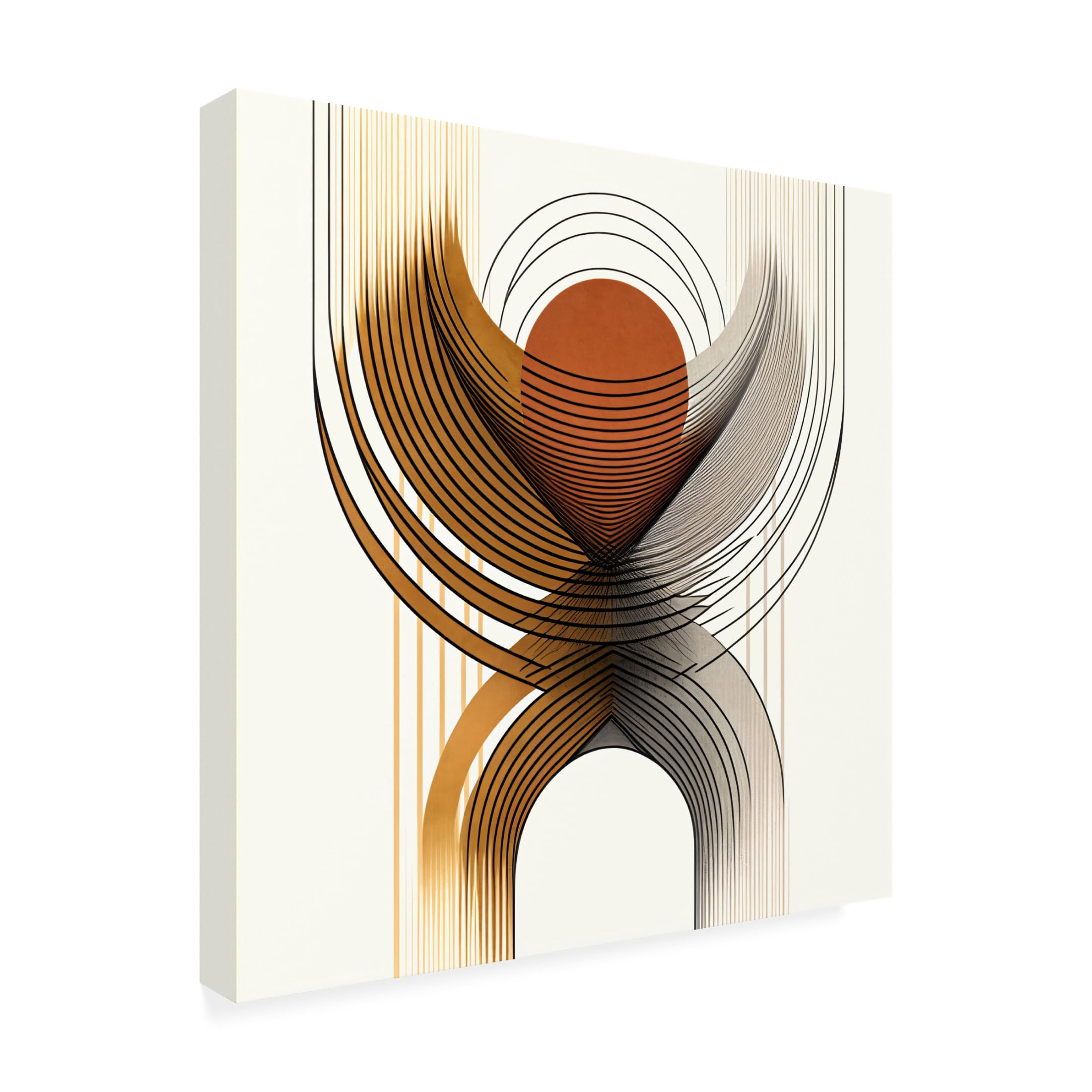 Canvas Wall Art - Ray Heere 'Mid Century Abstract Painting 8' Wall Art for Living Room, Bedroom, or Office Décor by Trademark Fine Art - 14 x 14 Inches