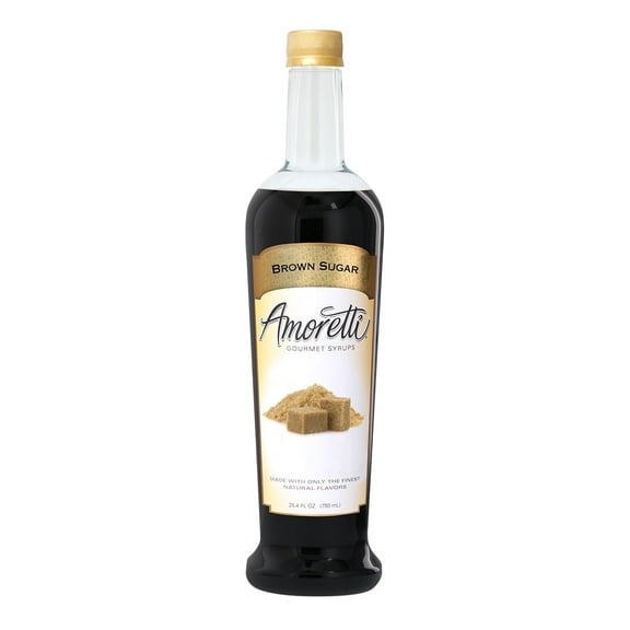 Amoretti - Brown Sugar Gourmet Syrup, 94 Servings Per Bottle (750 ml), for Flavoring Coffees, Cocktails, and other Beverages, Gluten Free, GMO/GEO Free, Preservative Free