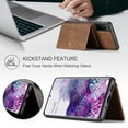 thumbnail image 2 of Case for Galaxy S20 Plus, Wallet Case w/Magnetic Credit Card Holder [Kickstand Feature][4 Card Slot] Detachable Cover fit Magnetic Car Mount, Case Compatible w/Samsung Galaxy S20 Plus- Brown, 2 of 9
