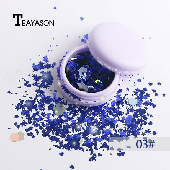 SDOHIG Body Glitter, Face Glitter, Rave Festival Chunky and Fine Glitter Mix,8 Colors Iridescent Loose Glitter, Cosmetic Makeup Face Body Hair Glitter