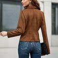 thumbnail image 3 of MORTTIC Women's Vintage Double-Breasted Coat Casual Style Inspired High Neck Jacket with Decorative Buttons Textured Blend, 3 of 4