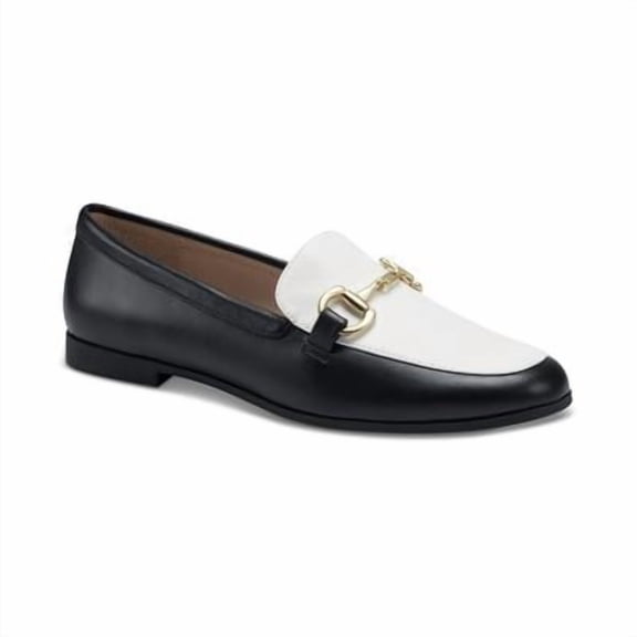 Alfani Womens Gayle Loafers Black White Smooth 7.5M