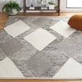 thumbnail image 2 of SAFAVIEH Natura Medici Diamond Area Rug, Ivory/Grey, 6' x 6' Square, 2 of 9