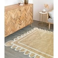thumbnail image 4 of Shiv Shakti Exports Wave Scalloped Natural Jute Rug, Boho Area Rug, Braided Rug, Coastal Farmhouse Scallop Rug, Off White (9x15 Feet), 4 of 6