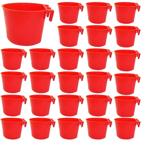 TABLZONE 30Pcs Red Hanging Bird Cage Cups with Wear Resistant PP Material Easy to Clean