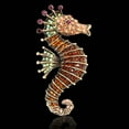 thumbnail image 2 of Seahorse Brooch Pin Colored Rhinestone Unisex Shiny Long Lasting Lapel Brooch Clothes Decor, 2 of 7