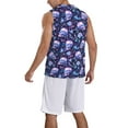 thumbnail image 2 of Naloa Blue Skull Crystal Basketball Jersey Reversible Men's Mesh Athletic Sports Shirts Training Practice S-4XLMedium, 2 of 6