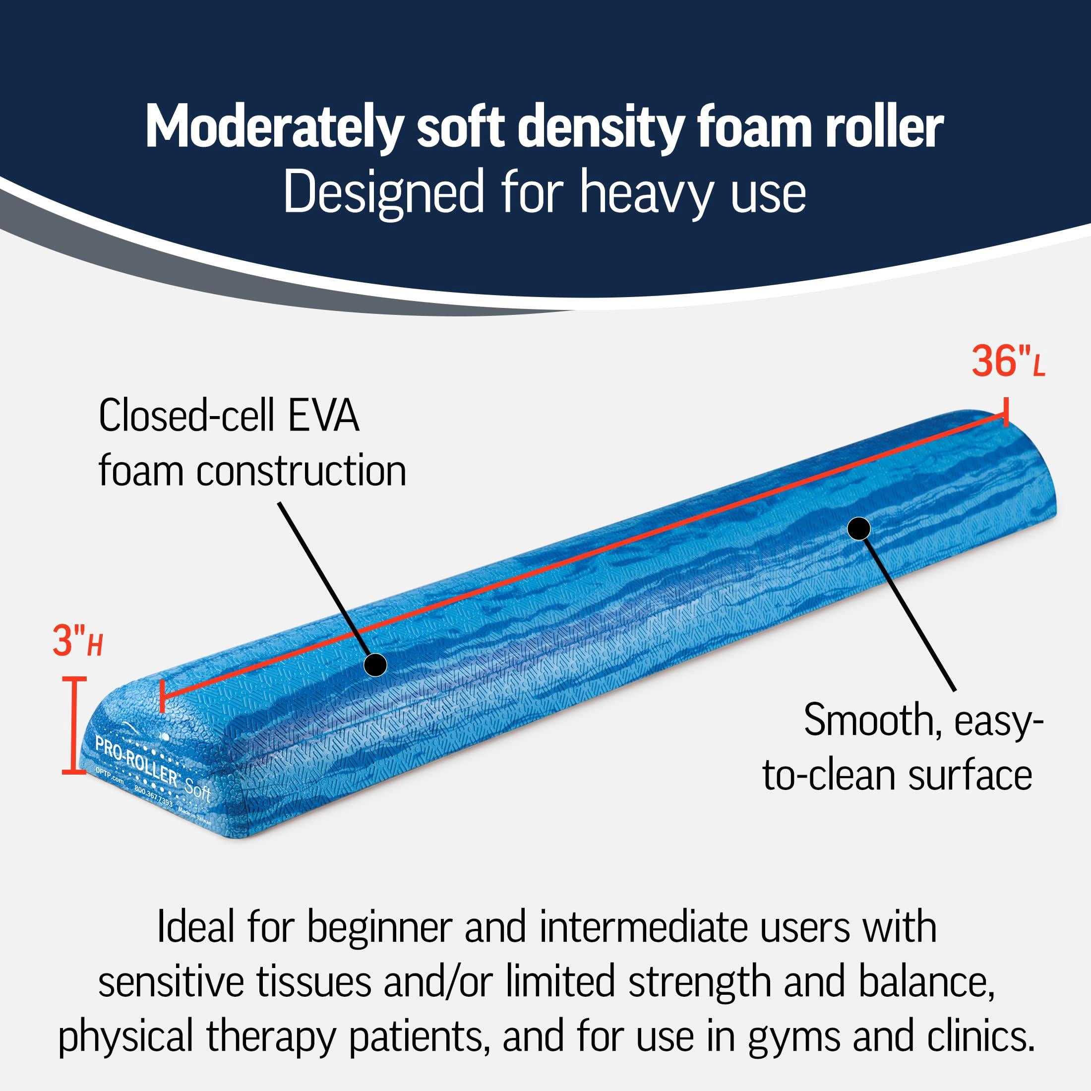 Pro-roller Soft Density Foam Roller - Low For Physical  Pilates Yoga Roll Exercises And Blue 36" X 6" 3" Half-round