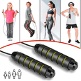 thumbnail image 4 of 2 Pack For Fitness Home Exercise Boxing, Workout Fumping Rope For Adult/Kids With Adjustable Length - Black Green + All Black, 4 of 5