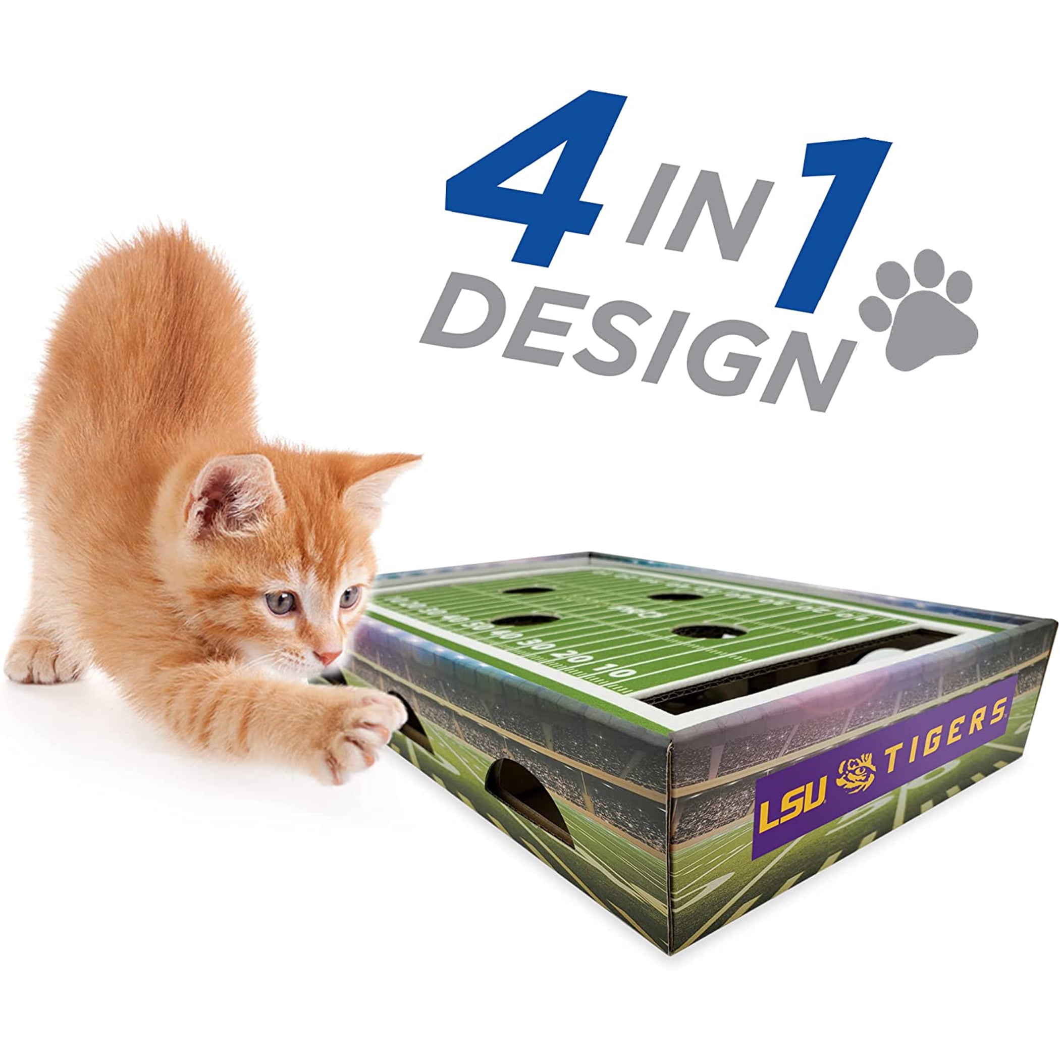Pets First NCAA Cat Scratcher Box Football Field Designed Cat Scratcher & Lounge