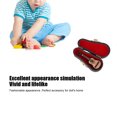 thumbnail image 4 of Dollhouse Guitar Wood Material with Leather Box Model Simulation Accessory Durable Miniature Guitar for Dollhouse, 4 of 8