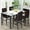 White & Brown, variant on LinkRomat Dining Table Set for 4, Faux Marble Kitchen Table & 4 Brown Upholstered Chairs, Modern Dinner Table Set for Dining Room, Small Spaces