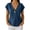 Navy, variant on MEICHEN Women's Cotton Linen T Shirt Short Sleeve Wrap Style V Neck Top Casual Loose Fit Top Summer Essentials Tops for Women