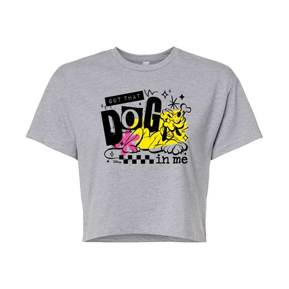 Disney - Got That Dog In Me - Juniors Cropped Cotton Blend T-Shirt