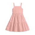 thumbnail image 2 of Kids Girl Dresses Spaghetti Strap Ruffle A Line Flowy Dress Red Dress for Girls 7-8 Years, 2 of 6