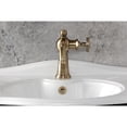 thumbnail image 3 of Kingston Brass KS3543RNX Ostro One-Handle 1-Hole Bathroom Faucet with Push Pop-Up Drain in Antique Brass, 3 of 7