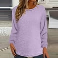 thumbnail image 2 of Plebaso Womens Warm Fuzzy Pullover Crew Neck Long Sleeve Sherpa Fleece Sweatshirts Loungewear for Women, 2 of 6