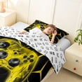 thumbnail image 4 of meiyoeat Neon Yellow Flame Game Controller Twin Comforter Sets for Kids Boys, Yellow Geometric Gaming Bedding Set, Gamepad Reversible 2 Pieces, 1 Comforter and 1 Pillowcase, 4 of 6