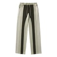 thumbnail image 4 of IWRICH Men's Striped Color Block Sweatpants Drawstring Elastic Waist Baggy Straight Leg Pants with Pockets Brown XXL, 4 of 5