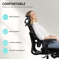 thumbnail image 3 of Ergonomic Mesh Office Chair with 6D Armrests, Adjustable Headrest & Lumbar Support, 135° Recline with Footrest, Black Computer Desk Chair for Home Office and Study Room, 3 of 7